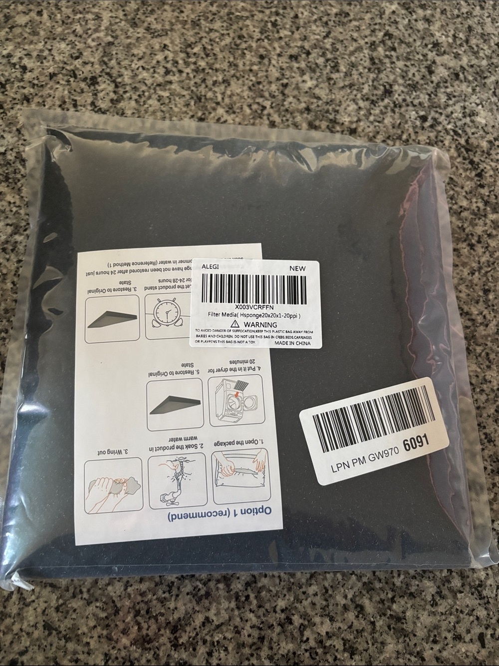Replacement Black Foam Filter Pad for Aquarium - Unbranded